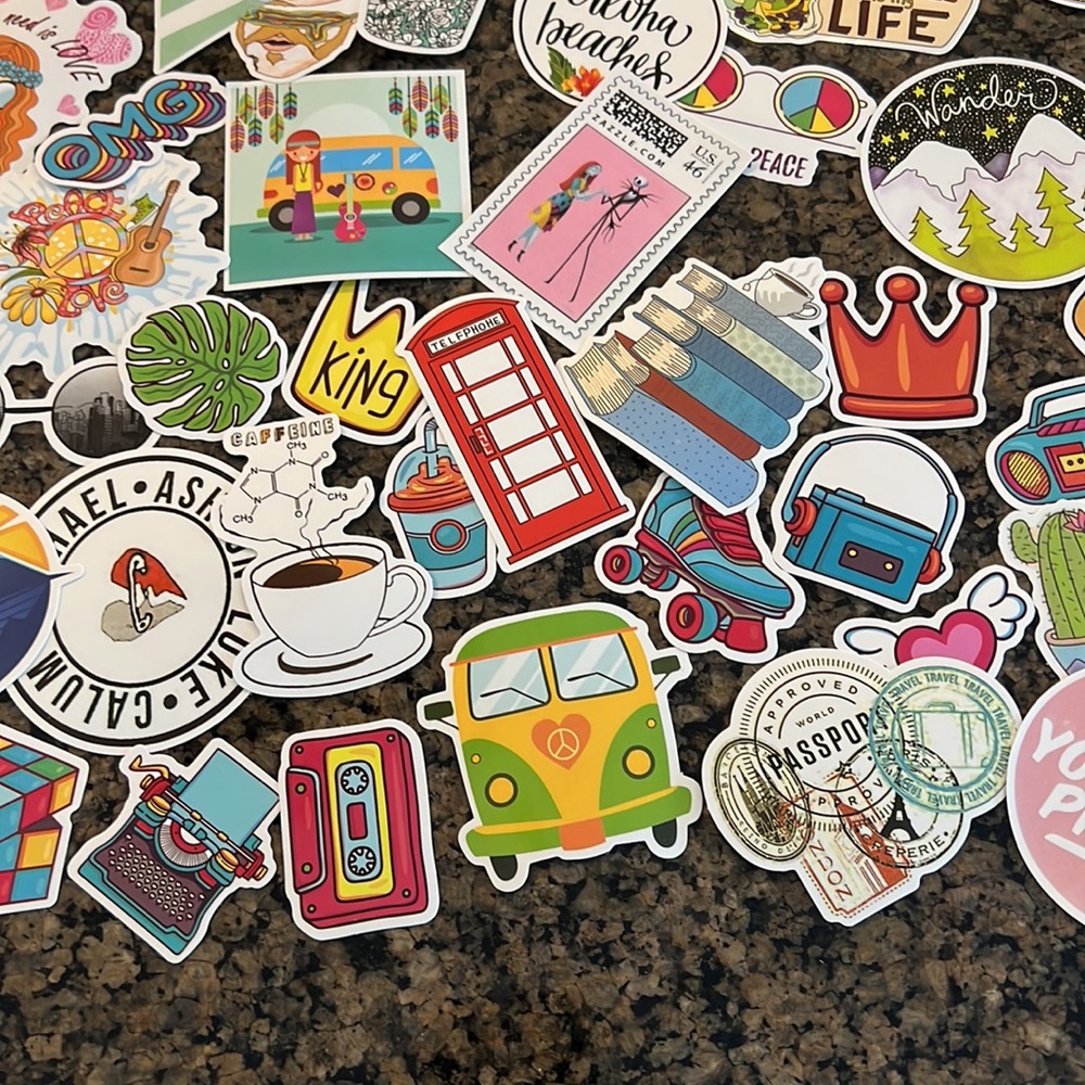 Assorted Stickers / Water Bottle Sticker Bundle (75) - Picture 4 of 8